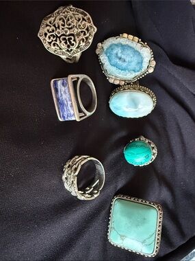 Turquoise & Blue Stone Statement Rings - Women Jewelry